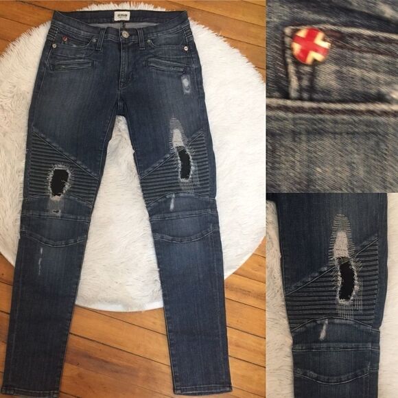 Hudson Biker Motto Zipper Jeans! - Picture 1 of 8